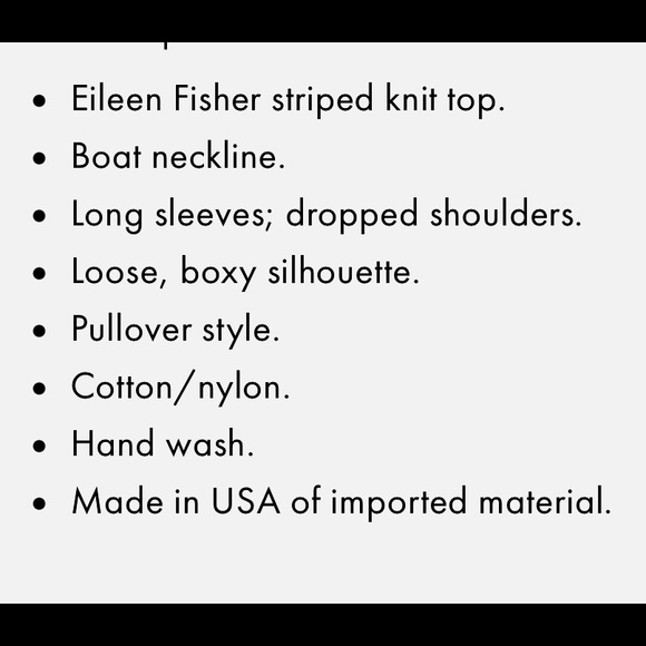 Eileen Fisher Black & Cream Striped Sweater - Picture 5 of 6